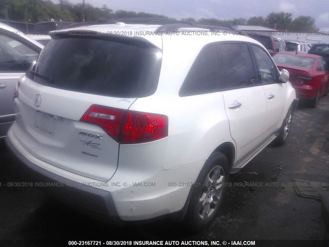 2HNYD284X9H514404 - 2009 ACURA MDX TECHNOLOGY WHITE photo 4