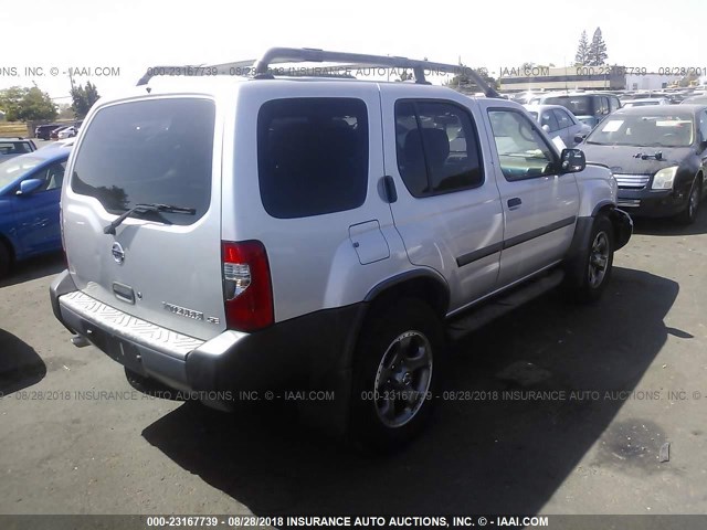 5N1ED28T54C667408 - 2004 NISSAN XTERRA XE/SE SILVER photo 4