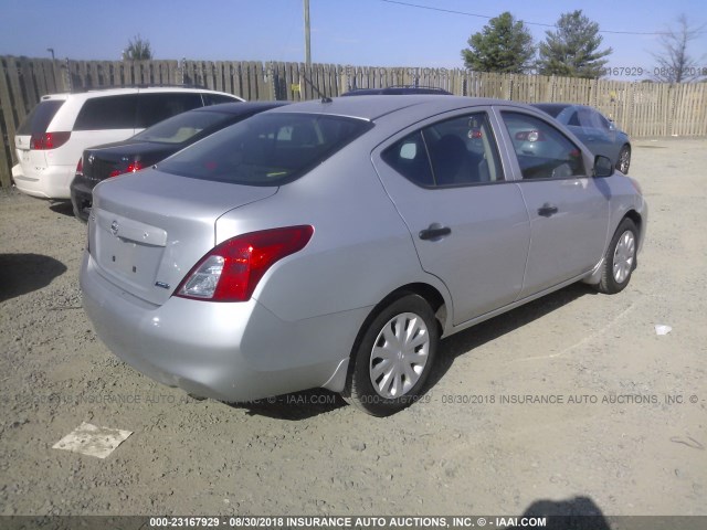 3N1CN7AP9CL855437 - 2012 NISSAN VERSA S/SV/SL SILVER photo 4