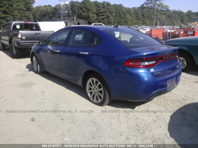 1C3CDFCH6DD181789 - 2013 DODGE DART LIMITED/R/T BLUE photo 3