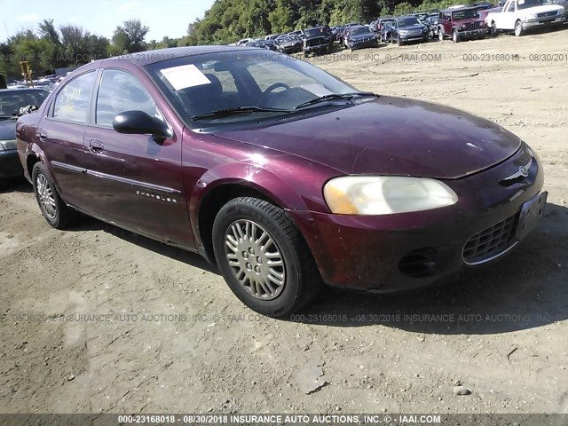 1C3EL46U21N694102 - 2001 CHRYSLER SEBRING LX BURGUNDY photo 1