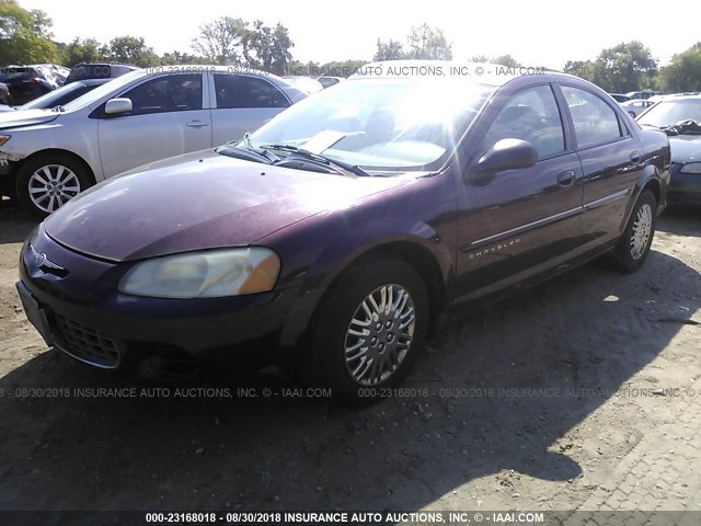 1C3EL46U21N694102 - 2001 CHRYSLER SEBRING LX BURGUNDY photo 2