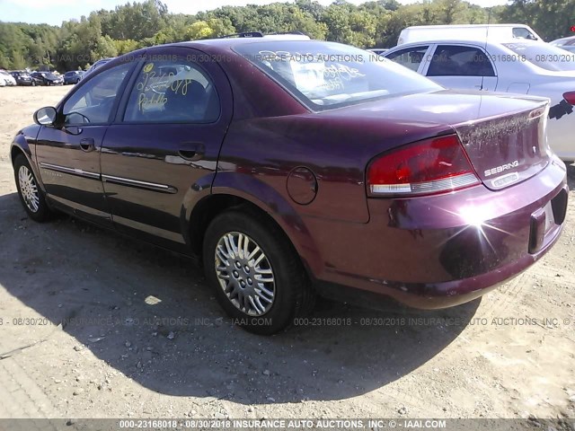 1C3EL46U21N694102 - 2001 CHRYSLER SEBRING LX BURGUNDY photo 3