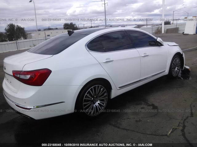 KNALN4D70G5212727 - 2016 KIA CADENZA LUXURY WHITE photo 4