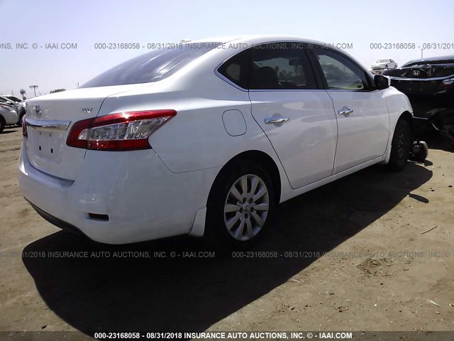 3N1AB7AP1FY333201 - 2015 NISSAN SENTRA S/SV/SR/SL WHITE photo 4