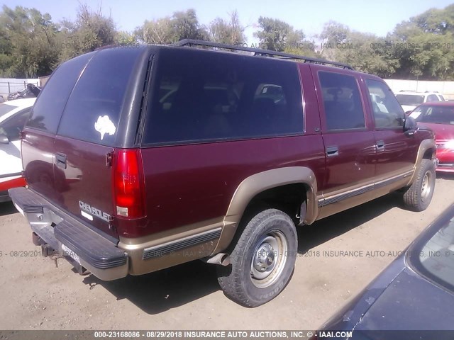 1GNGK26J3XJ441699 - 1999 CHEVROLET SUBURBAN K2500 MAROON photo 4