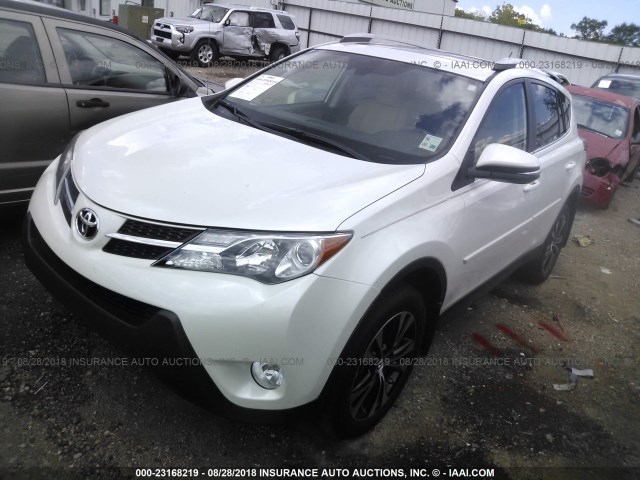 2T3YFREV6FW162259 - 2015 TOYOTA RAV4 LIMITED WHITE photo 2