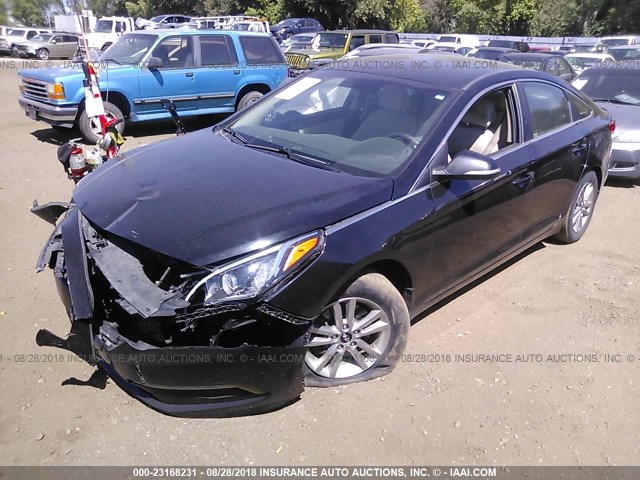 5NPE24AA2FH116679 - 2015 HYUNDAI SONATA ECO BLACK photo 2