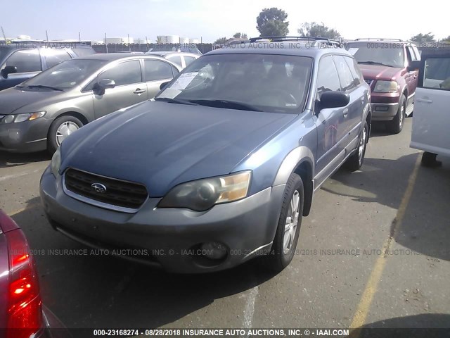 4S4BP61C157379102 - 2005 SUBARU LEGACY OUTBACK 2.5I BLUE photo 2