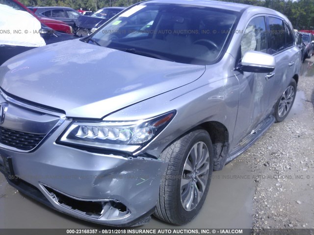 5FRYD4H4XEB020074 - 2014 ACURA MDX TECHNOLOGY SILVER photo 6