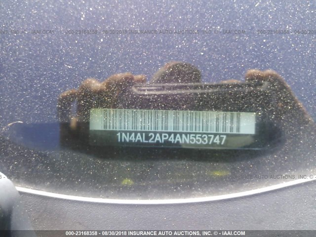 1N4AL2AP4AN553747 - 2010 NISSAN ALTIMA S GRAY photo 9
