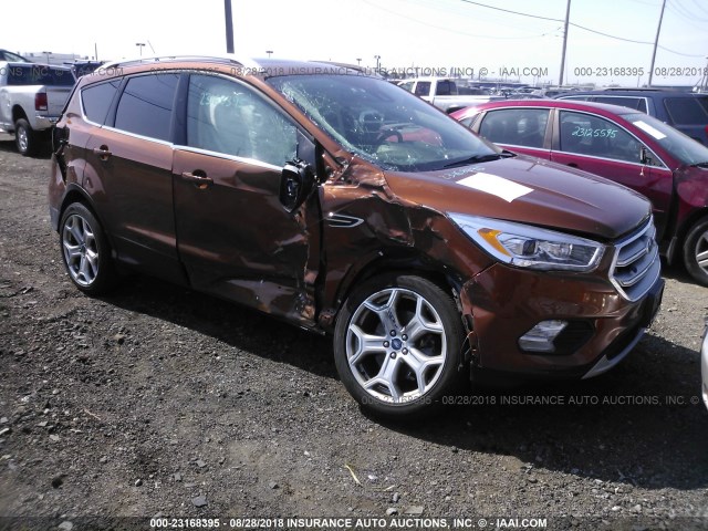 1FMCU9J90HUC45710 - 2017 FORD ESCAPE TITANIUM ORANGE photo 1