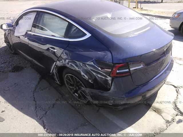 5YJ3E1EAXHF000364 - 2017 TESLA MODEL 3 ლურჯი ფოტო 3