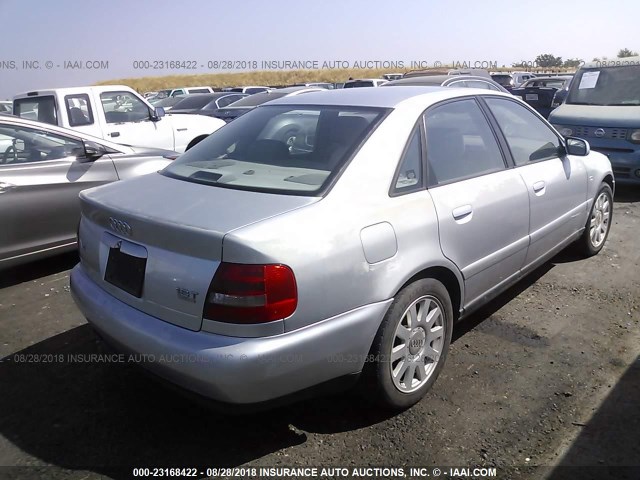 WAUDC68D7YA082234 - 2000 AUDI A4 1.8T QUATTRO SILVER photo 4