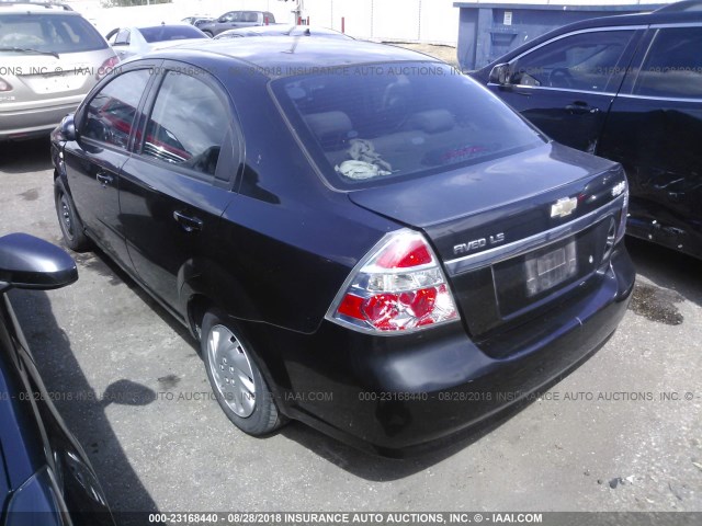 KL1TD56668B061032 - 2008 CHEVROLET AVEO LS BLACK photo 3