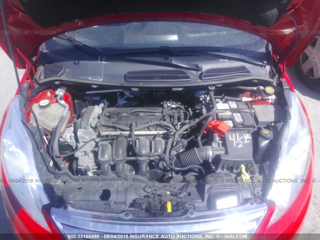 3FADP4BJXCM180167 - 2012 FORD FIESTA SE RED photo 10