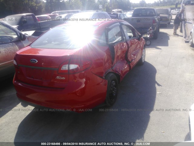 3FADP4BJXCM180167 - 2012 FORD FIESTA SE RED photo 4