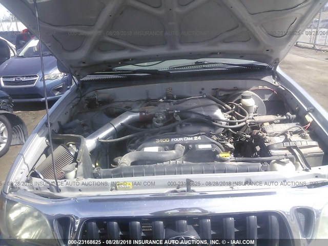 5TEHN72N32Z074151 - 2002 TOYOTA TACOMA DOUBLE CAB ვერცხლისფერი ფოტო 10