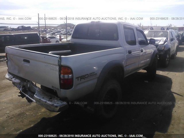 5TEHN72N32Z074151 - 2002 TOYOTA TACOMA DOUBLE CAB ვერცხლისფერი ფოტო 4