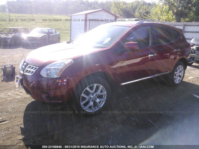 JN8AS5MVXBW306144 - 2011 NISSAN ROGUE S/SV/KROM RED photo 2