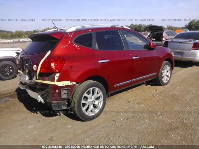 JN8AS5MVXBW306144 - 2011 NISSAN ROGUE S/SV/KROM RED photo 4