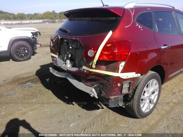 JN8AS5MVXBW306144 - 2011 NISSAN ROGUE S/SV/KROM RED photo 6