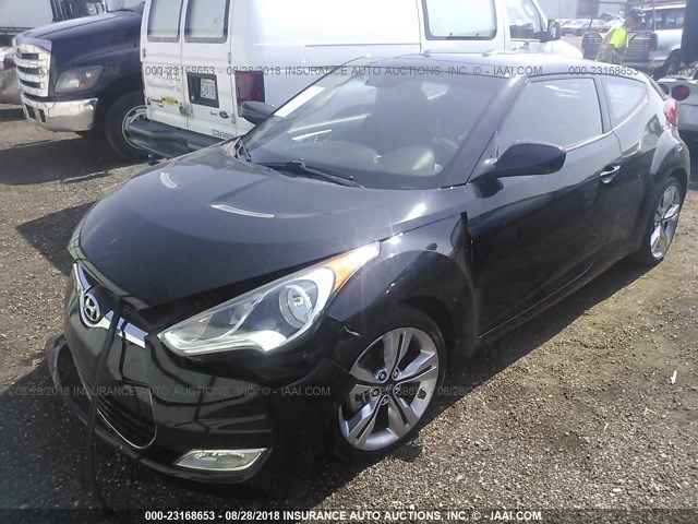 KMHTC6AD4DU147375 - 2013 HYUNDAI VELOSTER BLACK photo 2