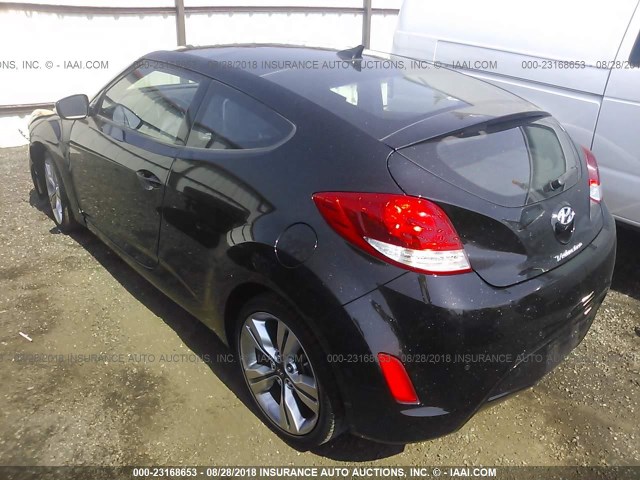 KMHTC6AD4DU147375 - 2013 HYUNDAI VELOSTER BLACK photo 3