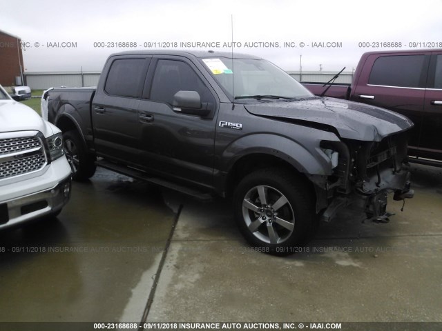 1FTEW1EF1FFA23851 - 2015 FORD F150 SUPERCREW GRAY photo 1