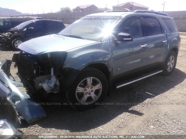 1GKER33D69J185386 - 2009 GMC ACADIA SLT-2 TEAL photo 2