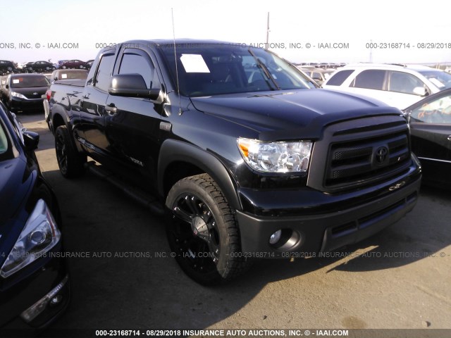 5TFUY5F15CX217062 - 2012 TOYOTA TUNDRA DOUBLE CAB SR5 BLACK photo 1