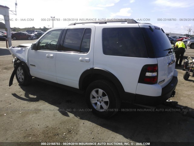 1FMEU73EX7UA42300 - 2007 FORD EXPLORER XLT WHITE photo 3