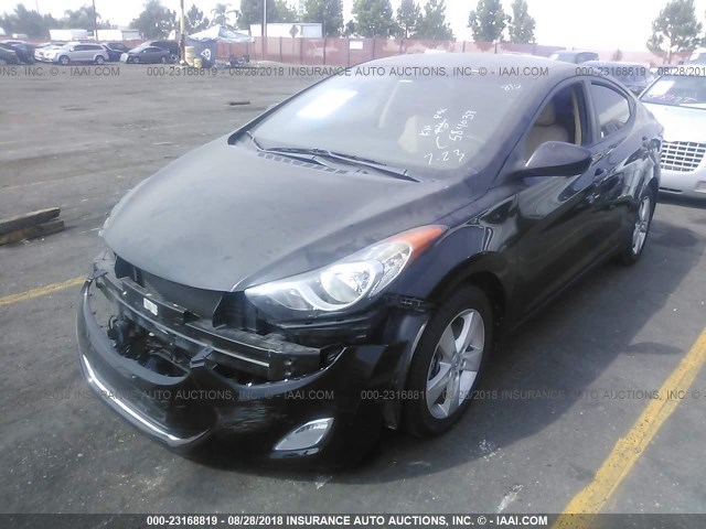 KMHDH4AE6DU584037 - 2013 HYUNDAI ELANTRA GLS/LIMITED BLACK photo 2