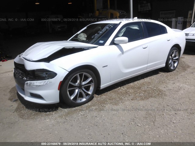 2C3CDXCT4GH104601 - 2016 DODGE CHARGER R/T WHITE photo 2