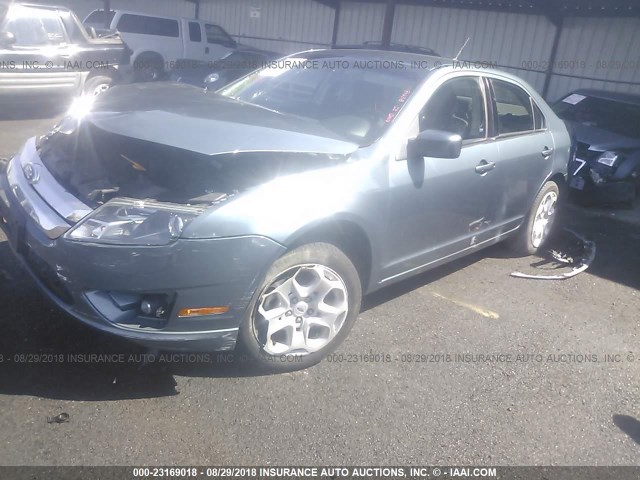 3FAHP0HA8BR173432 - 2011 FORD FUSION SE BLUE photo 2