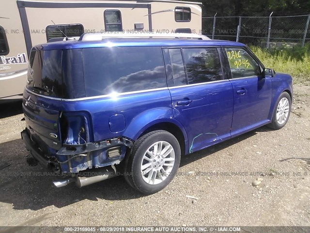 2FMHK6C82DBD12404 - 2013 FORD FLEX SEL BLUE photo 4