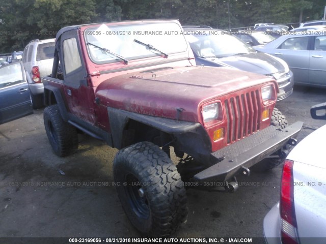 2J4FY19P0MJ102489 - 1991 JEEP WRANGLER / YJ S RED photo 1