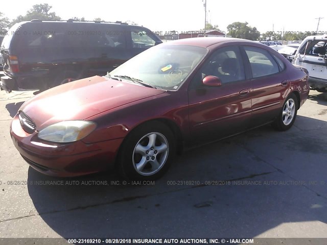 1FAFP55U3YA146371 - 2000 FORD TAURUS SES MAROON photo 2