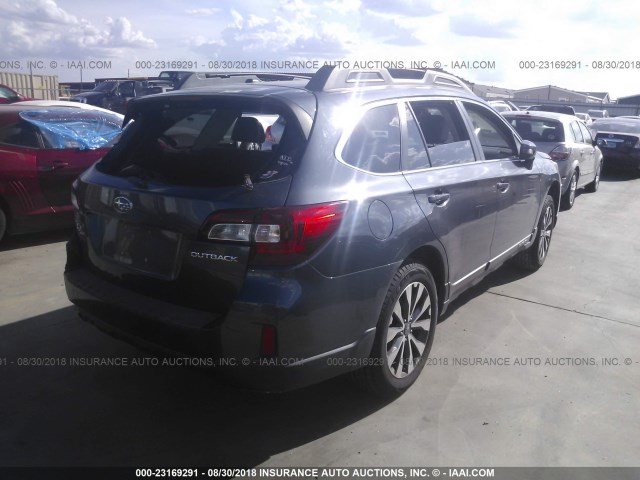 4S4BSBJC7F3226322 - 2015 SUBARU OUTBACK 2.5I LIMITED GRAY photo 4