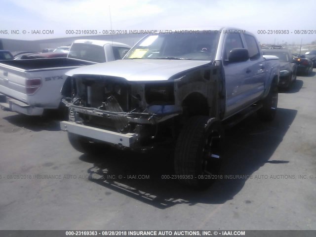 5TEJU62N36Z315873 - 2006 TOYOTA TACOMA DOUBLE CAB PRERUNNER SILVER photo 2