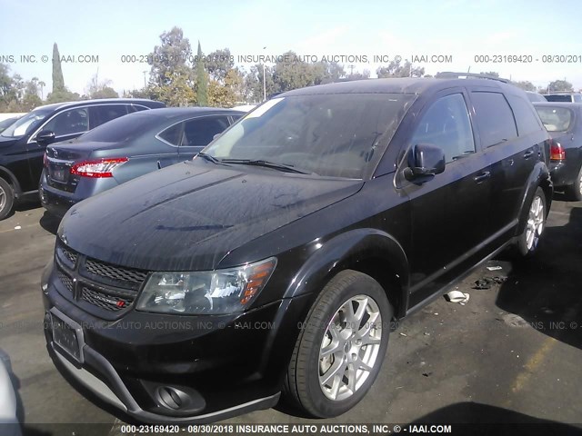 3C4PDCEG5ET139058 - 2014 DODGE JOURNEY R/T BLACK photo 2