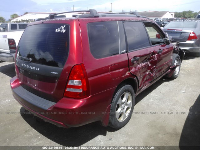 JF1SG65643H744295 - 2003 SUBARU FORESTER 2.5XS წითელი ფოტო 4
