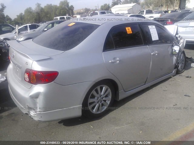 1NXBU4EE6AZ274396 - 2010 TOYOTA COROLLA S/LE/XLE SILVER photo 4