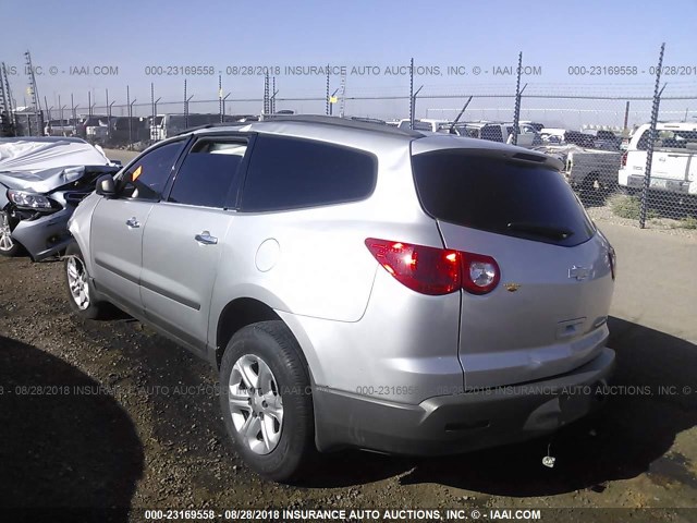 1GNKRFED0CJ338047 - 2012 CHEVROLET TRAVERSE LS SILVER photo 3