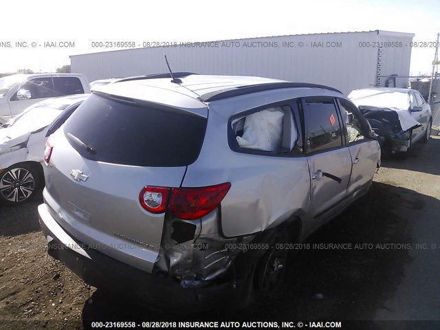 1GNKRFED0CJ338047 - 2012 CHEVROLET TRAVERSE LS SILVER photo 4