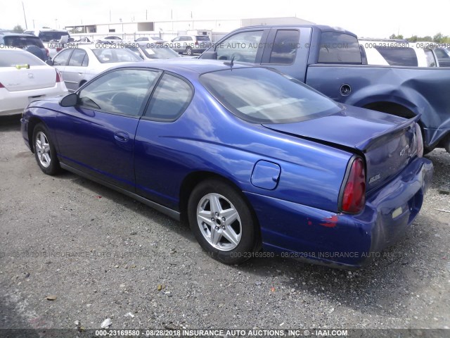 2G1WW12E959165218 - 2005 CHEVROLET MONTE CARLO LS BLUE photo 3