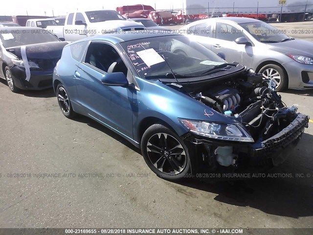 JHMZF1D68FS000589 - 2015 HONDA CR-Z EX BLUE photo 1