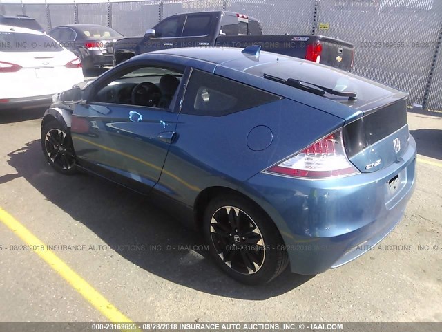 JHMZF1D68FS000589 - 2015 HONDA CR-Z EX BLUE photo 3