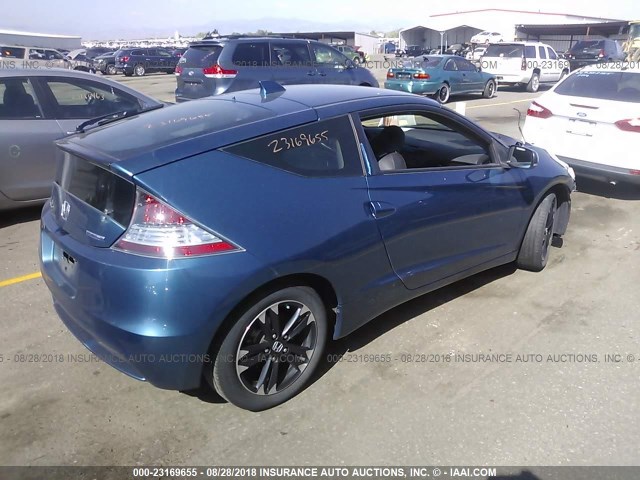 JHMZF1D68FS000589 - 2015 HONDA CR-Z EX BLUE photo 4