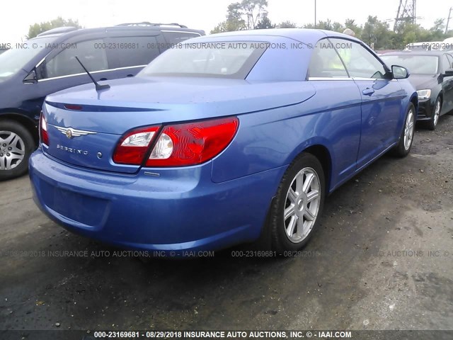 1C3LC55R38N194261 - 2008 CHRYSLER SEBRING TOURING BLUE photo 4